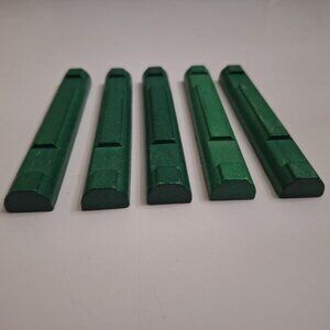 Lincoln Logs Wooden Flat Green Replacement Piece 2 Notch 4.5 Inch Short Set of 5